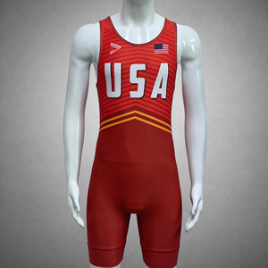 Maillot de lutte pour hommes, tenue de sport américaine, vêtements de gym, justaucorps de lutte pour hommes - Product Image 1