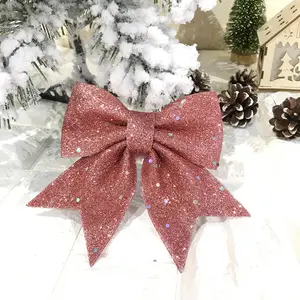 Top Selling Christmas Bow Pearl Cotton Gold Powder Bow Christmas Tree Pendant Home Partyb Decorative Toys