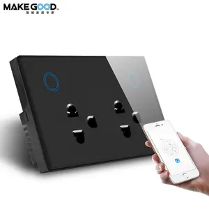 Makegood Tuya Smart home Wifi Touch wall socket US standard Alexa /google home Zigbee power socket Thailand smart wall socket