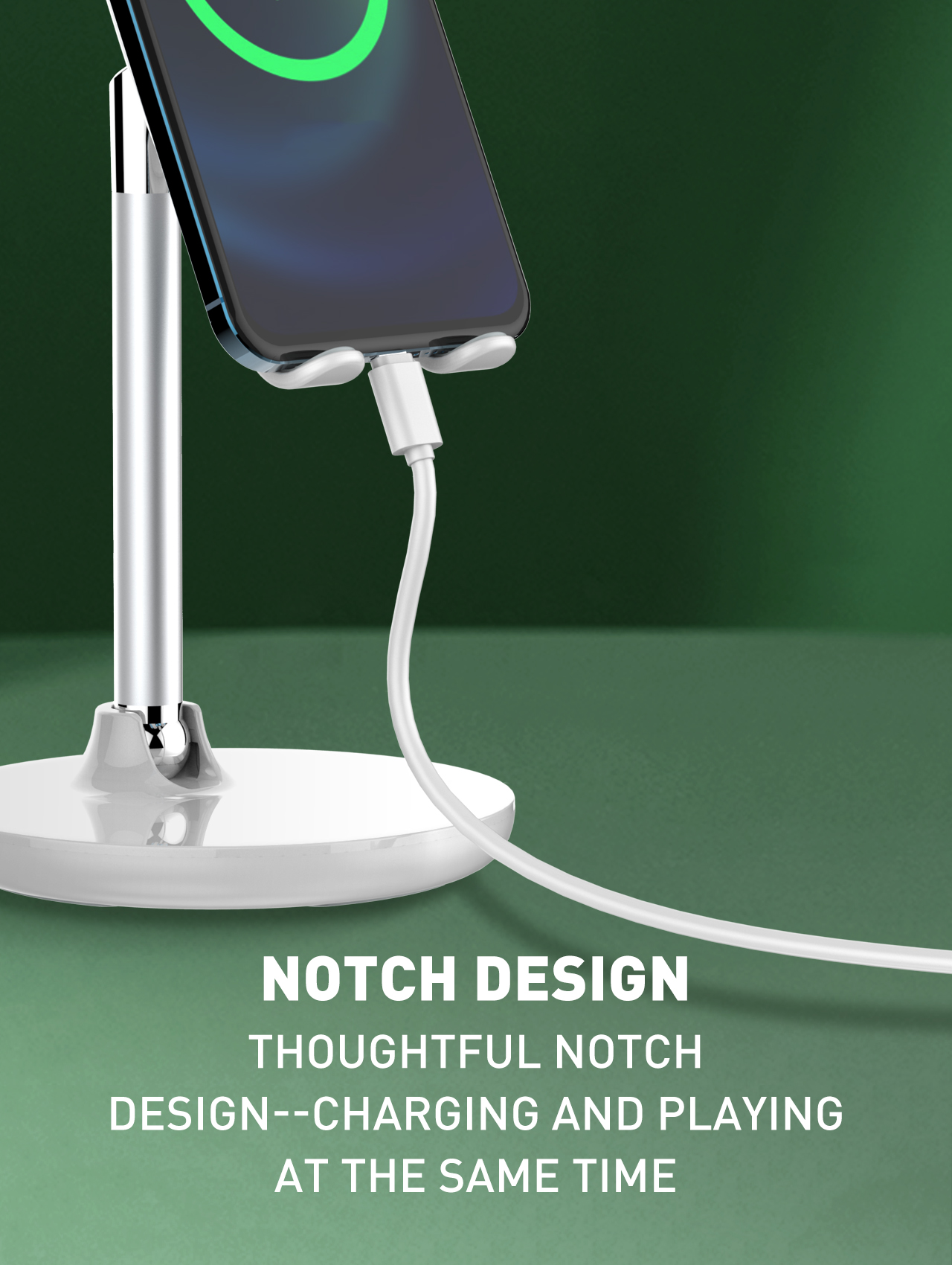 LDNIO MG05 Angle Height Adjustable Cell Phone Stand For Desktop Phone Holder Stand For Desk, Compatible with All Mobile Phones