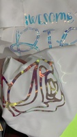 Guangyintong vente en gros de vinyle holographique fer à repasser perle arc-en-ciel HTV vinyle de transfert de chaleur imprimable au laser