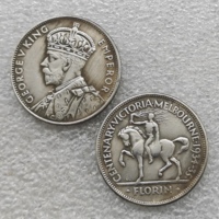 Florin du centenaire australien 1934/35, pièces commémoratives de style antique George V, cadeaux, décoration de la maison