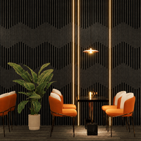 Panneau acoustique décoratif en MDF à lattes pour bureaux, réceptions d'hôtels et salles de réunion