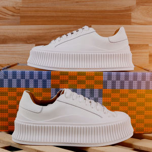 Кроссовки IStapromo Gifts из новой весенней коллекции: женские белые кожаные кроссовки на массивной подошве, повседневные платформенные кроссовки-«бисквиты» - Product Image 5