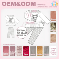 Ensemble 2 pièces personnalisable pour filles : Tunique en dentelle avec applique renard et leggings à imprimé géométrique ethnique – Tenue de boutique douce et personnalisable