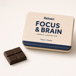 Kelaen Focus and Brain, <span class=keywords><strong>barre</strong></span> <span class=keywords><strong>chocolatée</strong></span> aux herbes, complément alimentaire avec <span class=keywords><strong>Lion</strong></span>'s Mane, Bacopa, L-Théanine - Product Image 6