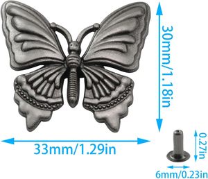 XGNG PCS Alloy Butterfly <b>Rivet</b> Buckle Vintage Metal Clasp <b>Leather</b> Craft Bag Shoe Decoration Sewing Notions Supplies - Product Image 4