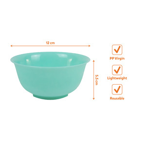 Petit bol en plastique PP 12 cm, qualité alimentaire, sans BPA, réutilisable, léger, passe au lave-vaisselle, écologique, bol de service pour soupes - Product Image 1