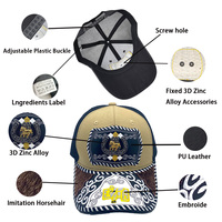 Gorra de Béisbol Unisex Personalizada con Logotipo de Herradura Metálica en 3D, Estilo Occidental, Étnico, Informal, para Pesca, Playa y Aire Libre