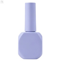 Bouteilles en verre transparentes plates de 10 ml pour vernis à ongles, personnalisables OEM/ODM avec logo, en forme de polygone, avec couvercle et pinceaux