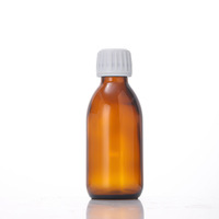 Bouteilles en verre pharmaceutiques de sirop de toux maigre rond de balle ambre de 30 60 100 125 250 300 ml avec le chapeau de Ropp de 28 mm