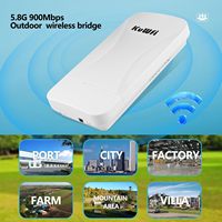 Puente Inalámbrico Gigabit KuWFi 5.8G 900Mbps con Puertos LAN de 1Gbps, Largo Alcance 3KM/1.86 Millas, Exterior IP65, 48V PoE, Extensor de Red CPE