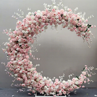 Arche florale de luxe en gros pour décoration de mariage, fournitures d'arche de fleurs artificielles en roses pour la décoration de scène de banquet de mariage