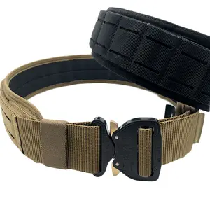 EDC duty belt two layer reinforce under armour tactical belt black D-ring buckle tactical utility belt