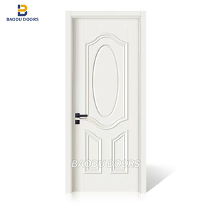 Puertas de madera moldeada para Interior de casas, puertas de entrada de madera maciza modernas de alta calidad, puerta empotrada blanca para granos - Product Image 2