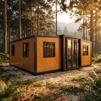 Conteneur pliable et extensible 20FT 40FT de Chine, maison préfabriquée mobile 2/3 chambres, option bureau, structure respirante en sandwich