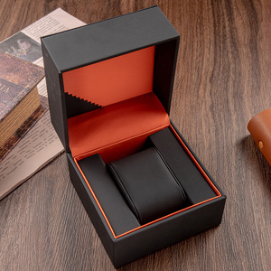 Luxury Custom Logo <strong>Red</strong> Leather <strong>Watch</strong> Band <strong>Box</strong> Protective <strong>Square</strong> Case Display with Wood Suede Material Premium Quality <strong>Watch</strong> Case
