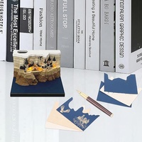 Calendrier 3D en papier magique, artisanat, château de Harry Potter, notes autocollantes détachables, papier offset personnalisable, couleurs variées, coffret cadeau