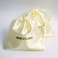 Sacs de Rangement en Satin Doux de Haute Qualité, Pochette Anti-Poussière en Soie pour Bijoux, Sacs à Cordon en Satin pour Cheveux avec Logo Imprimé pour Vêtements
