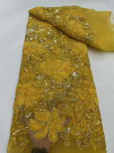 Nuovo Tessuto Ricamato con Perline e Grandi Fiori per Abiti e Abbigliamento per Bambini, Vendita Diretta Transfrontaliera - Product Image 3