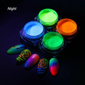 Bubuk Neon Fosfor untuk Kuku, Bubuk Glitter 13 Warna, Debu Bercahaya, Pigmen Fluoresen, Glitter Kuku yang Bersinar - Product Image 2