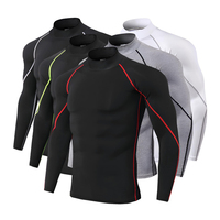 Herren Basketball Kompression hemden Langarm Athletic Workout Gym Roll kragen T-Shirt Active Running Base Layer Unterhemden