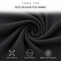 Soutien-gorge de sport pour femme en nylon et élasthanne noir profond, haut de yoga respirant, coupe courte, style d'entraînement à faible impact, fabrication OEM, pour adulte