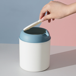 Tabletop Waste Paper Basket Dustbin Small Waste Bin <strong>With</strong> <strong>Lid</strong> Garbage Case Plastic <strong>Mini</strong> Desktop <strong>Trash</strong> <strong>Can</strong> - Product Image 2