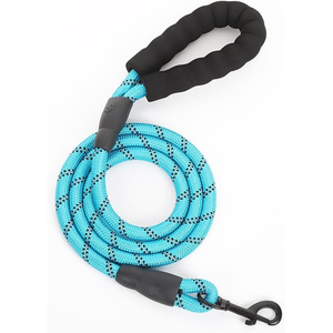 Laisse pour animaux de compagnie réconfortante avec fils réfléchissants de 8 mm, sangle en corde anti-emmêlement, pour chiens de petite et grande taille, noire, pour la promenade et l'entraînement - Product Image 1