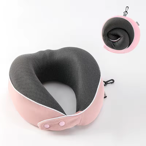 Luxury Velvet Travel Neck Pillow U-Shaped <b>Memory</b> <b>Foam</b> Headrest Breathable Striped Fabric Support for Flight Sleeping - Product Image 4