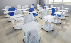 Silla Giratoria Ergonómica de Plástico para Estudiantes con Portavasos, Base de Almacenamiento y Tableta de Escritura, Diseño Moderno para Aula o Centro de Capacitación - Product Image 2