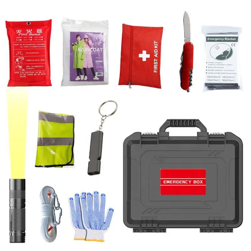 Professional Hiking Climbing tool 10 in 1 emergency outdoor survival kit