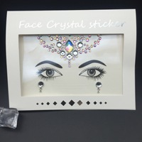 Autocollant adhésif corporel en cristal acrylique 3D temporaire, étanche et écologique pour maquillage féminin, idéal pour fêtes et festivals (vente en gros)