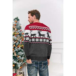 2025 hommes moche noël pull pull doux tricoté à manches longues renne flocon de neige motif mince automne impression ODM approvisionnement - Product Image 1