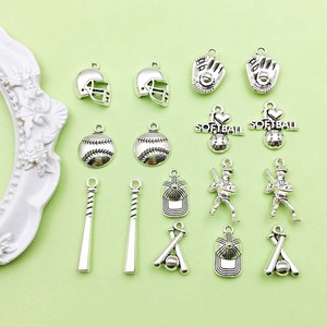 Pendentifs en alliage d'argent antique, série baseball, formes variées, pour la fabrication de bracelets, accessoires de bijoux DIY - Product Image 1