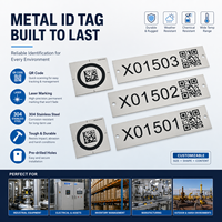 Plaque d'identification en acier inoxydable 304 durable avec code QR gravé au laser pour la gestion des actifs industriels
