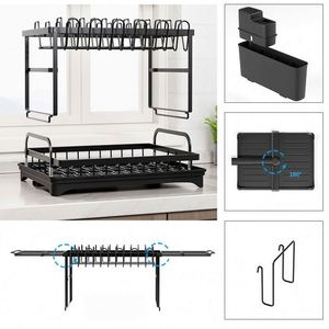 Meuble de rangement de cuisine autoportant, double couche, non pliable, carré, en acier au carbone noir, moderne, multifonctionnel et peu encombrant, pour l'exportation - Product Image 4