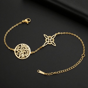 Jeshayuan - Brazalete de Acero Inoxidable con Nudo de Bruja, Tetragramatón Hebreo, Pentagrama, Amuleto <span class=keywords><strong>para</strong></span> Mujer, Regalo de Joyería - Product Image 1