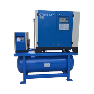 7.5 kw 11 kw 15 kw Oil lubricated portable type screw air compressor with air tank, air dryer