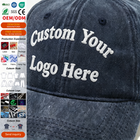 Cappellino da Baseball Vintage in Cotone Lavato Unisex, Stile Retrò, Personalizzabile con Logo Ricamato, Effetto Invecchiato