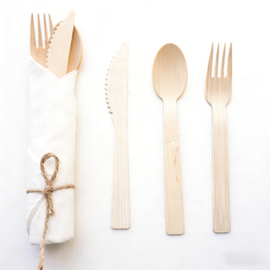Fabrication de couverts jetables en bambou emballés dans du papier, ensemble couteau-fourchette-cuillère pour la restauration, les plats à emporter et les repas - Product Image 5