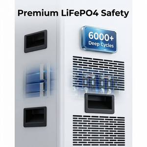 แบตเตอรี่ LiFePO4 51.2V 300Ah 15kWh พร้อมระบบจัดการแบตเตอรี่ในตัว (BMS) ลิเธียมไอรอนฟอสเฟต สำหรับเก็บพลังงานแสงอาทิตย์แบบไฮบริด - Product Image 2