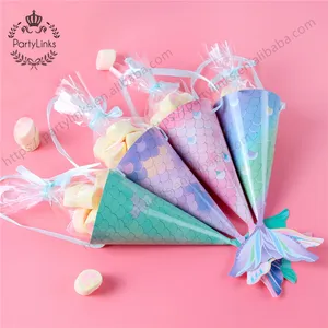 Mermaid şeker kutusu kağıt torbalar kızlar için hediyeler için mermaid doğum günü partisi hediye kutuları çocuklar için Mermaid kağıt çanta düğün için