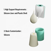 AINIKA Bougie personnalisée Moule pour bougie en béton Moule en silicone personnalisé avec coque en plastique
