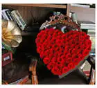 कस्टम लक्जरी फैंसी बड़ा बड़ा रंगीन संरक्षित गुलाब का गुलदस्ता आकार की टोपी दिल मुद्रण कागज उपहार फूल बॉक्स