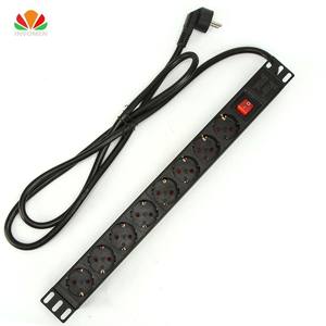 Enchufe alemán de aleación de aluminio, unidad de distribución de potencia para armario de red, 1U, 19 pulgadas, 6 vías, 8 vías, PDU - Product Image 4