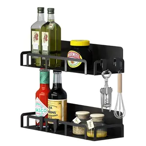 Keuken Organizer Black Metal Over De Kachel Kruidenrek Kookplaat Magnetische Plank Sterke Magnetische Kookplaat Plank