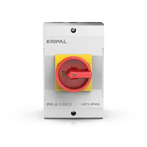 CE KRIPAL 4P 40A extérieur étanche interrupteur d'isolement monté en surface interrupteur de déconnexion 3 phases AC IP65 interrupteur d'isolement de batterie