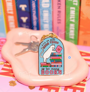 <span class=keywords><strong>Non</strong></span> esiste un portachiavi per gatti con portachiavi in smalto per troppi libri per amanti dei libri e regali per amanti dei gatti - Product Image 5