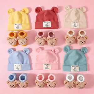 0-12 Ay Bebek Nefes Alabilen İlkbahar Sonbahar Sevimli Erkek Bebek Kız Bebek Şapka Çorap Kırmızı <span class=keywords><strong>Set</strong></span> - Product Image 1